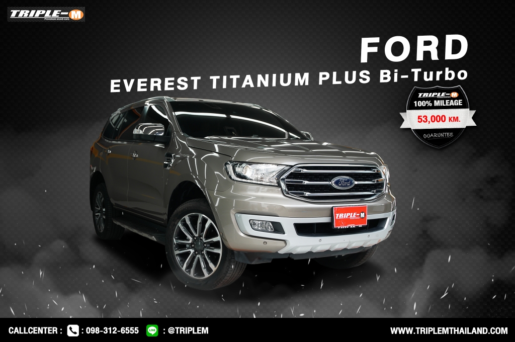 FORD EVEREST โฉมปี (18-21) Titanium+ 2.0 Bi-Turbo AT ปี 2018 ราคา 898,000.- (#C2022103104)