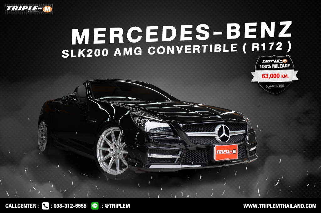 M.BENZ SLK-CLASS R172 (ปี11-15) SLK 200 [BlueEFFICIENCY] AT ปี 2013 ราคา 1,058,000.- (#C2024032202)